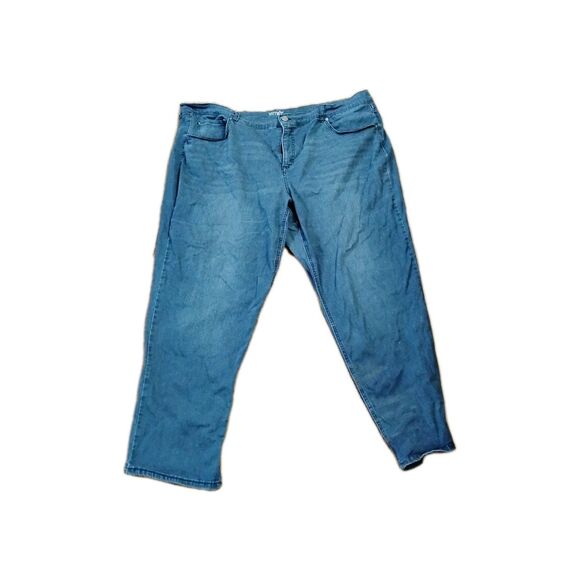 Terra & Sky Women's Straight Leg Dark Wash Denim 26W - Picture 2 of 7